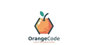 Orange Code Simple Logo Style