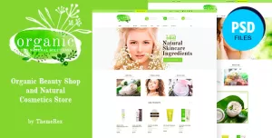 Organic Beauty  Beauty Store & Natural Cosmetics PSD Template