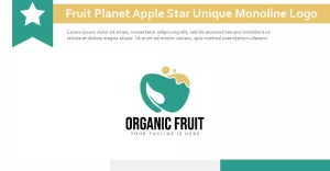 Organic Fruit Green Apple Food Drink Logo - TemplateMonster