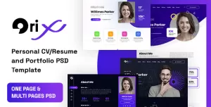 Orix - Personal CV/Resume and Portfolio PSD Template