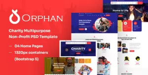 Orphan - Charity Multipurpose Non-Profit PSD Template