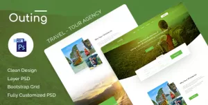 Outing - Onepage Landing Travel & Tour PSD Template