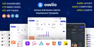 Owlio : School Admission Admin Dashboard Template