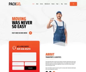 PackGo - Moving Transport Logistics Elementor Template Kit