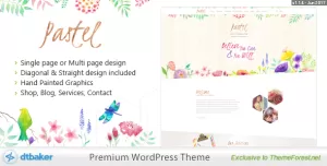 Pastel Floral Art WordPress Blog & Shop