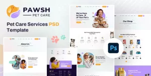 Pawsh  Pet Care Services PSD Template