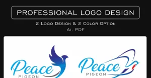 Peace Pigeon Logo (2 Different Logos) with Color & Black & White