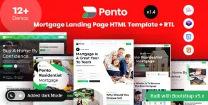 Pento - Real Estate Mortgage Landing Page HTML Template
