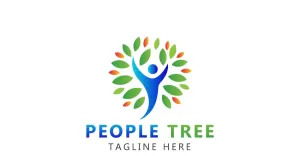 People Tree Logo. Tree Ecology People Logo Template