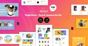 Petgy Store - Food & Accessories Pet PSD Template