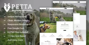 Petta - Premium Pet Care PSD Template