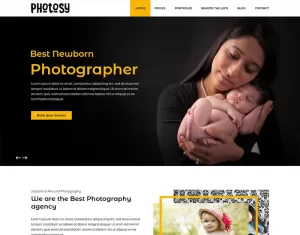 Photosy - Baby Photography PSD Template - TemplateMonster