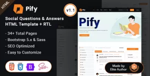 Pify - Social Questions & Answers HTML Template