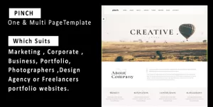 Pinch - One & Multi Page Responsive  Portfolio , Corporate, Business, Creative  & Blog Template