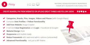 Pinty - Pins Responsive Material Design WP Theme