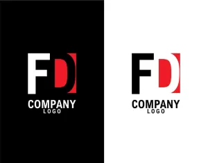 Písmeno fd, df abstraktní společnost nebo návrh loga značky