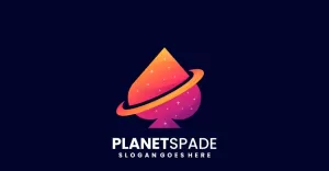 Planet Spade Gradient Colorful Logo