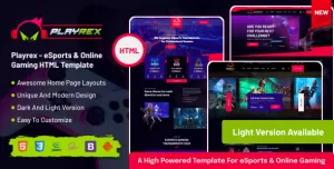 Playrex – eSports & Gaming Clan News HTML Template