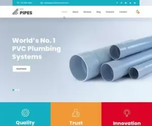 Plumbing Store WordPress theme 4 PVC pipes water hose farming agro