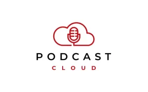 Podcast Cloud Logo, Cloud Computing With Mic Logo Design