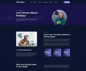 PodSay - Radio & Podcast Station Elementor Template Kit