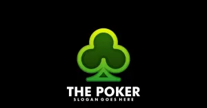 Poker Line Art Gradient Logo