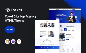 Poket – Startup Agency Website Template - TemplateMonster