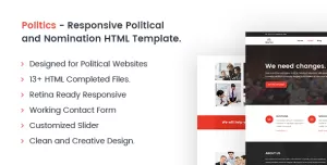 Politics - Responsive Political and Nomination HTML Template
