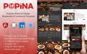 Popina - Angular 16 Material Design Restaurant eCommerce Template + Admin Panel Website Template