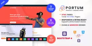 Portum - Single Product Landing Intro Page HTML Template