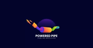 Powered Pipe Gradient Colorful Logo
