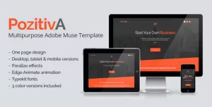 PozitivA - Multipurpose One Page Muse Template