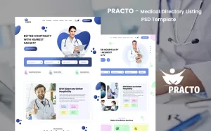 Practo - Medical Directory Listing PSD Template