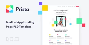 Prista – App Landing Page PSD Template