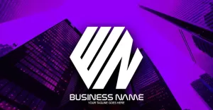 Profesionální polygonální návrh loga písmen WN pro vaši firmu – identita značky