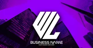 Professioneel veelhoekig WL-letterlogo-ontwerp voor uw bedrijf - merkidentiteit