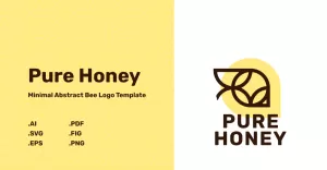 Pure Honey – Minimal Abstract Bee Logo Template
