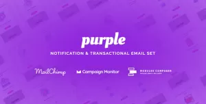 Purple - Notification & Transactional Email Templates Set