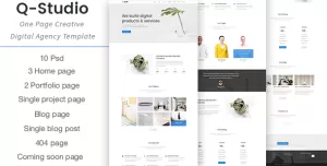 Q-Studio - One Page Creative Digital Agency Template