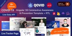 Qovid - Angular 16 Medical Health & Corona Vaccination Template