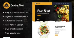 Quality Food - Customized Landing Page PSD Template