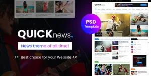 Quicknews - Blog, Magazine & News PSD Template