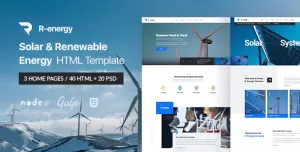 R-energy  Solar & Renewable Energy HTML Template