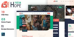 RaiseHope - Charity and Donation PSD Template