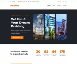 Raventor - Construction & Architecture Elementor Template Kit
