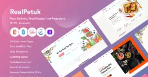 Realpetuk - Food Delivery, Food Blogger and Restaurant HTML Template