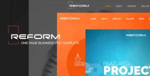 REFORM - Ultimate One Page Business PSD Template