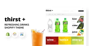 Refreshing Drinks Store Shopify Theme - TemplateMonster