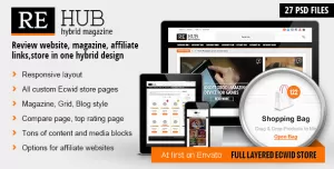 REHub - Hybrid Magazine, Shop, Review PSD Template