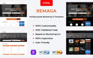 Remaga - Multipurpose Blog HTML5 Template - TemplateMonster